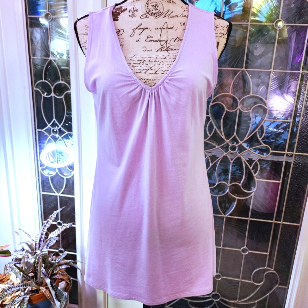 Soft Surroundings Sleeveless V-neck Tunic Lilac M
